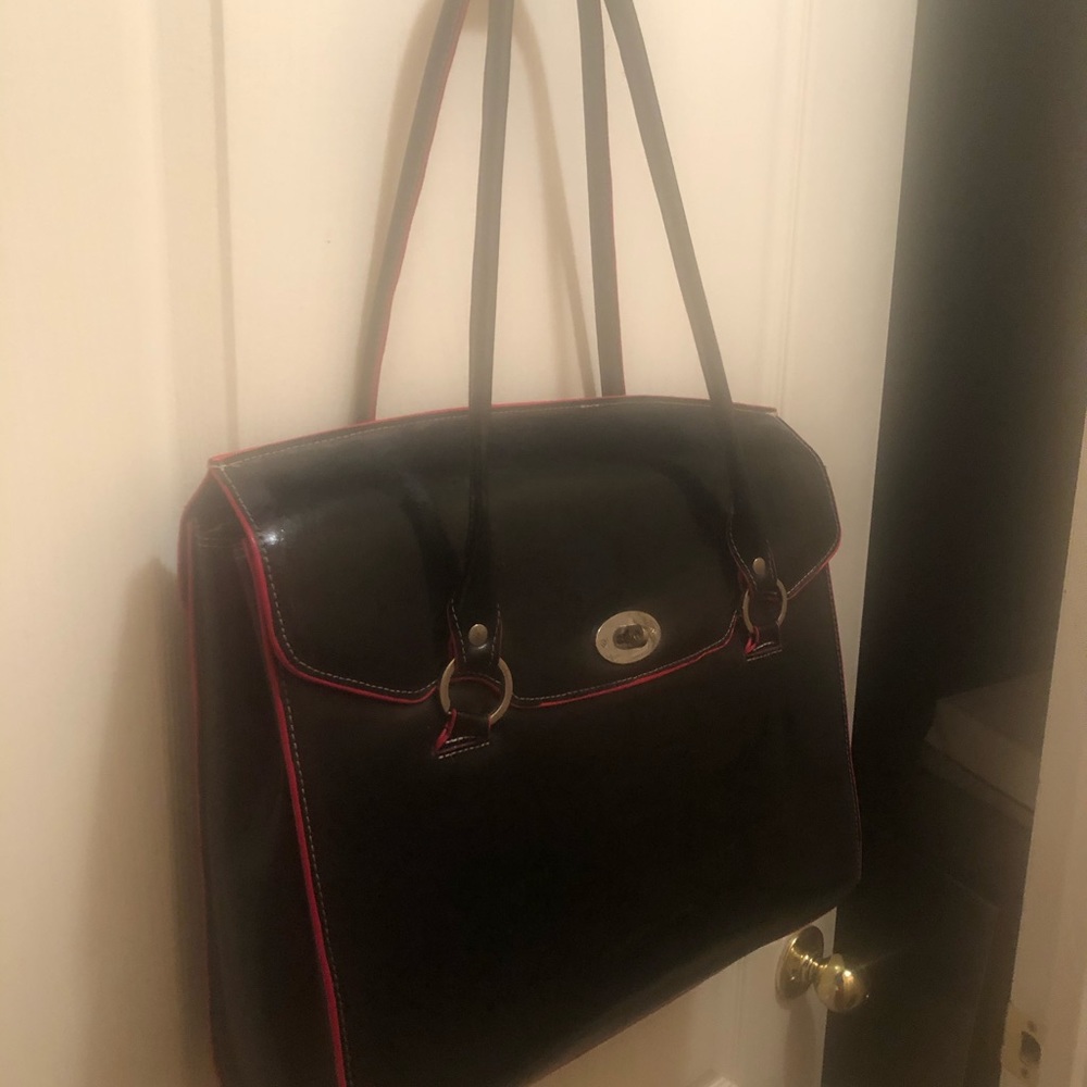 Black and Red Rimmed McKlein Bag